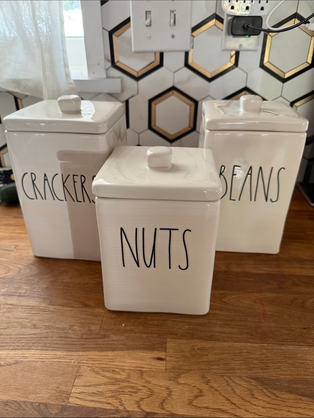 Rae Dunn Ceramic Kitchen Canister with Lid